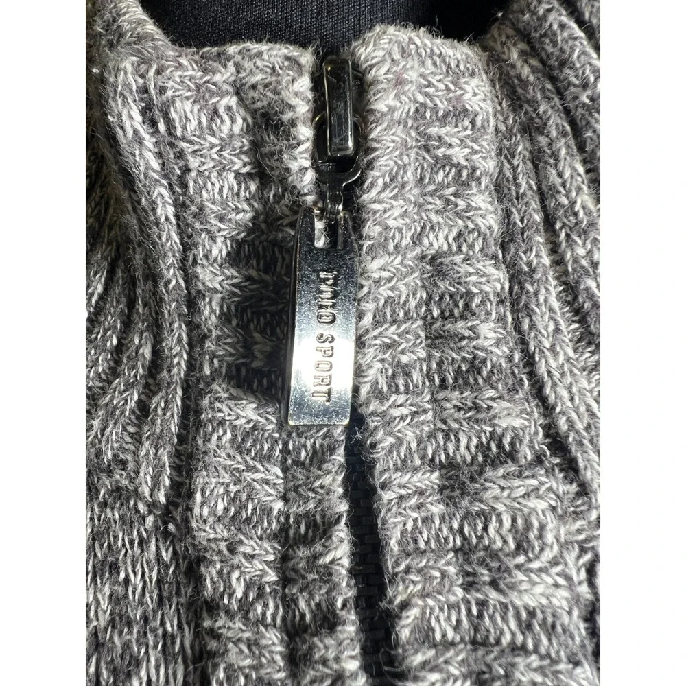 Polo Sport Ralph‎ Lauren Mens Grey Marl Full Zip Cardigan Sweater Pony Logo M
